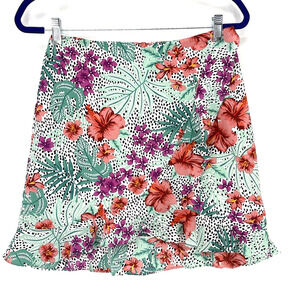 Lost + Wander Mini Skirt Womens Small Tropical Beachy Oasis Flowy